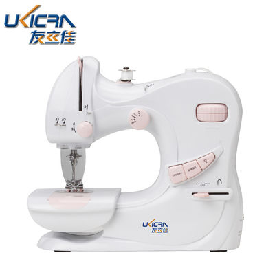 미니 가정용 꿰매기 기계 UFR-601 흰색과 분홍색의 0-5mm 꿰매기 길이