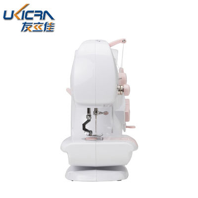 미니 가정용 꿰매기 기계 UFR-601 흰색과 분홍색의 0-5mm 꿰매기 길이